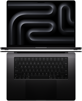 Une présentation d’ordinateurs portables MacBook Pro met en valeur le large écran et le design fin